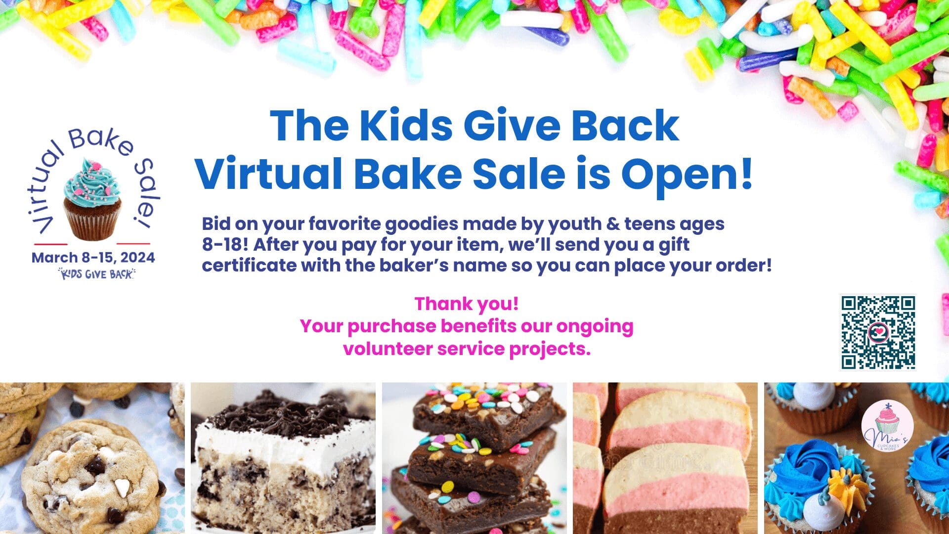 The kids Give Back Virtual Bake Sale is Open