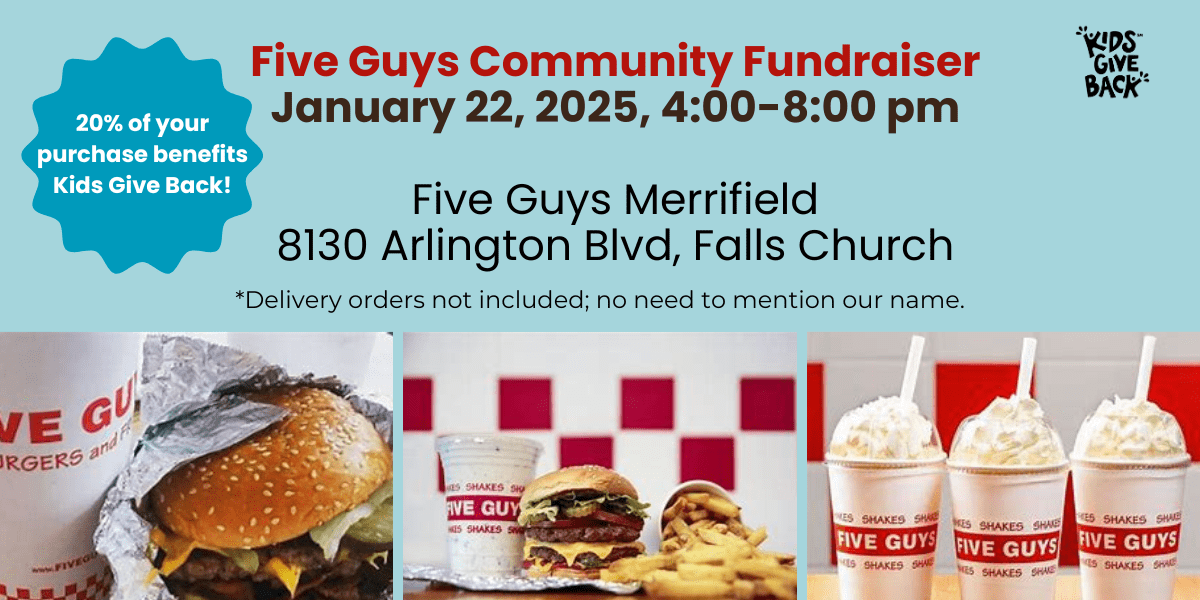 Five Guys fundraiser, Jan. 22