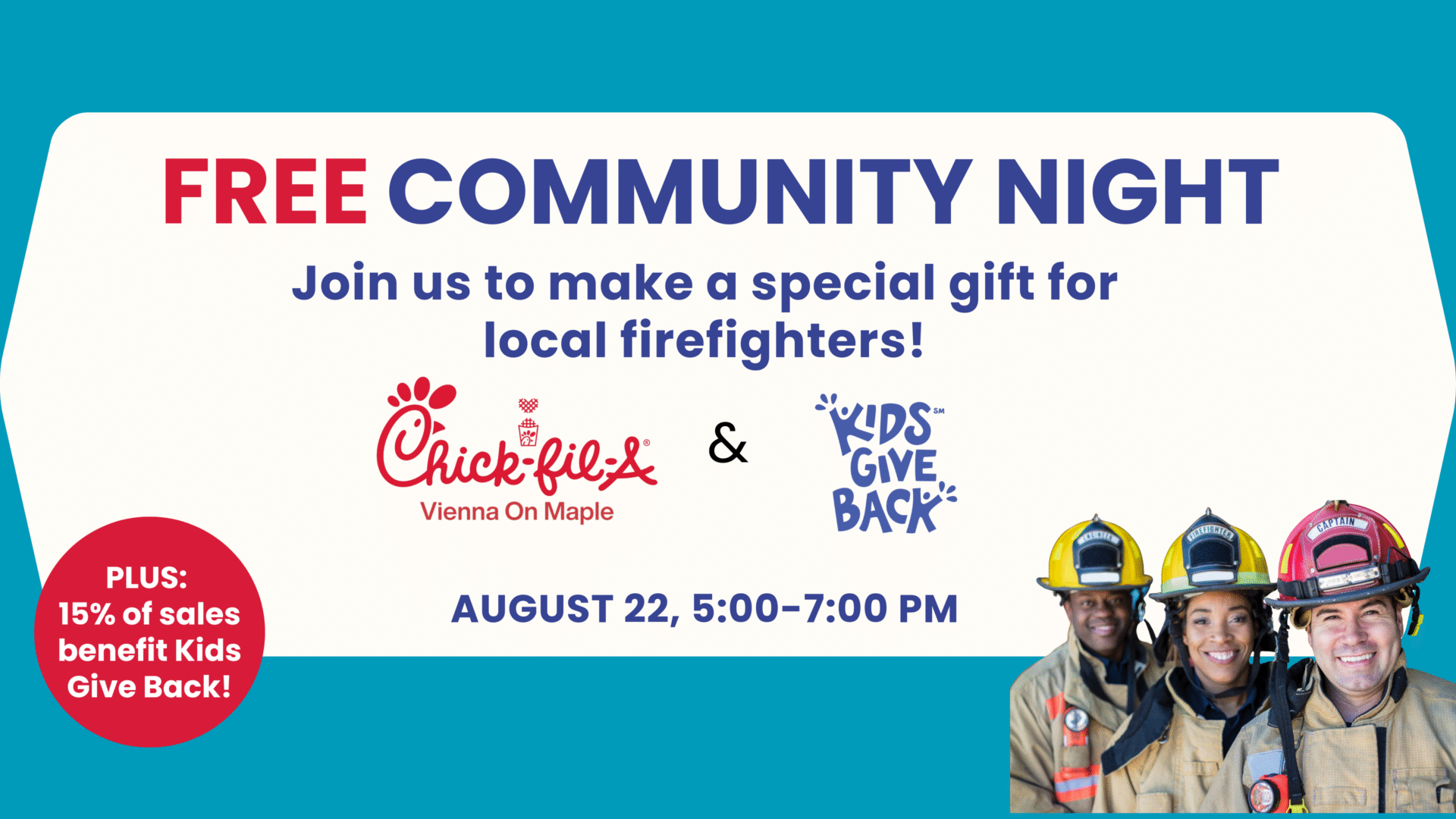 August 22, Chick-fil-A event