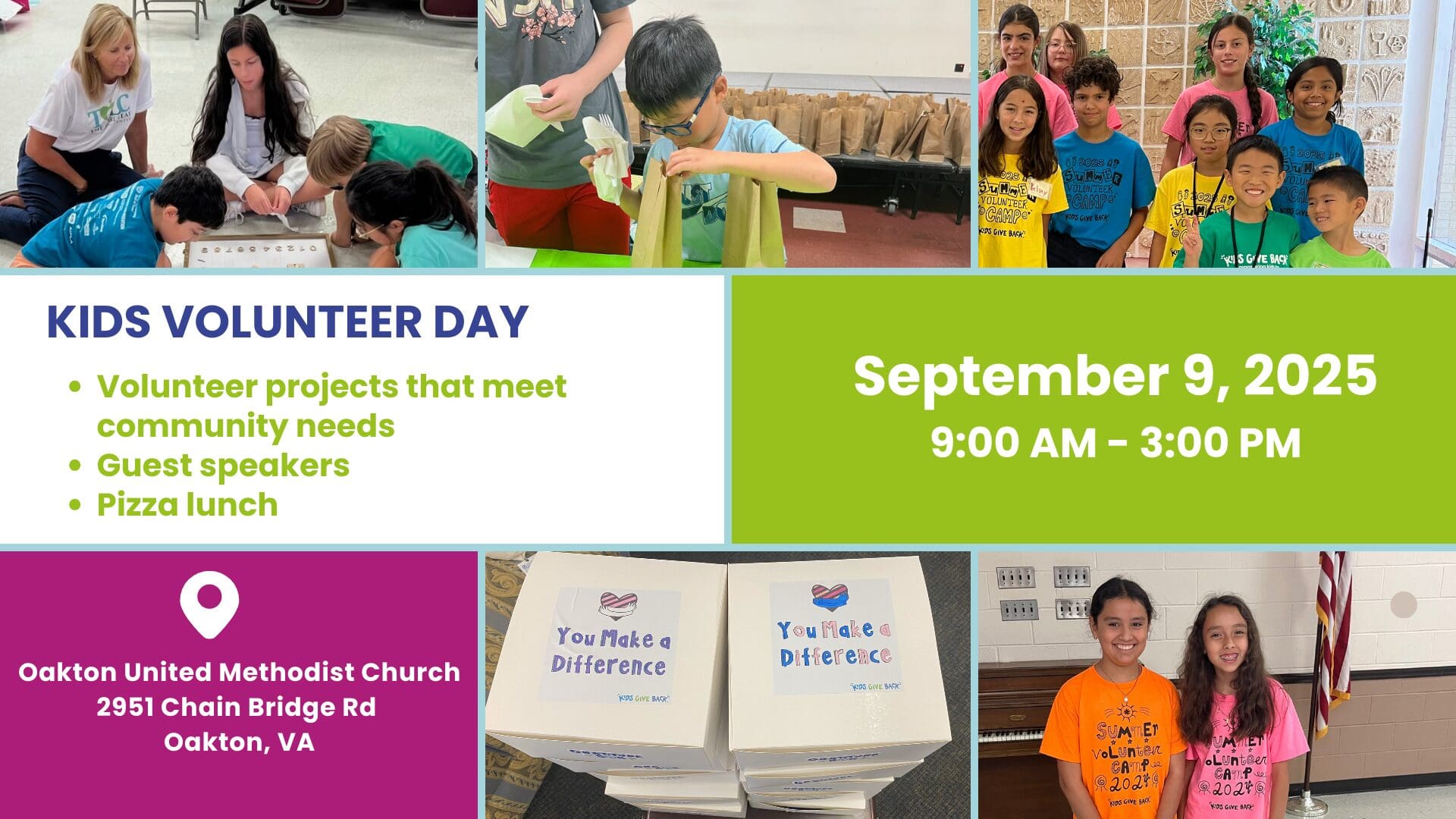 Kids Volunteer Day Sept. 9 Kids Volunteer Day, September 9